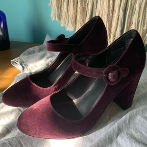 Velvet Plum MJ block Heels